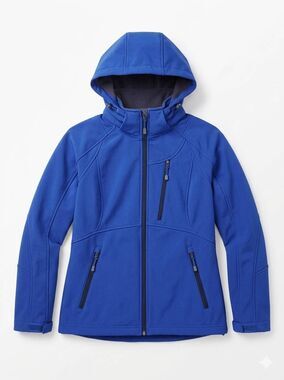 💛Xersion Blue Fleece Lined Softshell Hooded Jacket Medium
